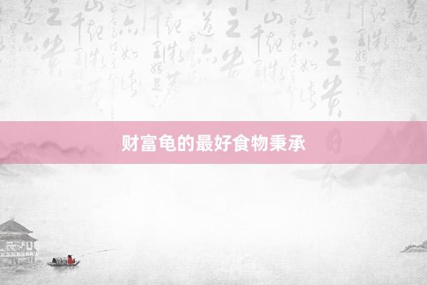 财富龟的最好食物秉承