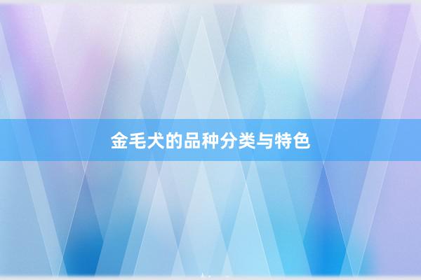 金毛犬的品种分类与特色